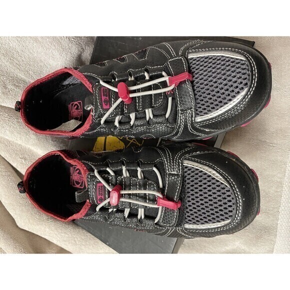 Body Glove Hybrid MTX‎ Black Pink Faux Leather Elastic Lace Women Sneakers Sz 10 - Picture 5 of 5